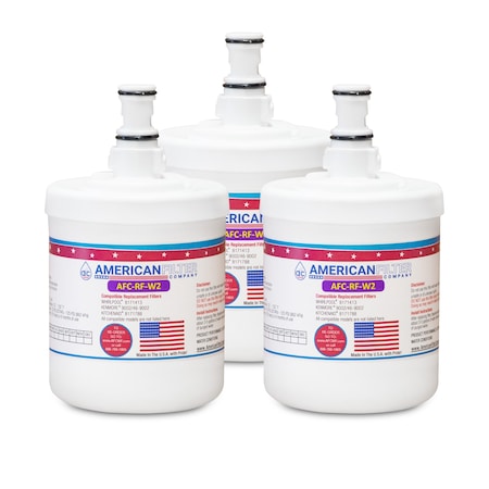 American Filter Co Whirlpool 046-9002 Comparable Refrigerator Water Filters (made by Model number AFC-RF-W2), 3PK 046-9002-AFC-RF-W2-3-69057